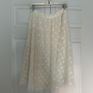 Grace & Lace Cream A-Line Skirt with Polka Dots